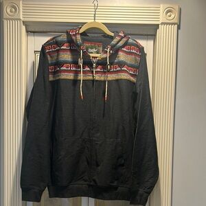 Hustler Hollywood Black and Red Zip Up Sweater